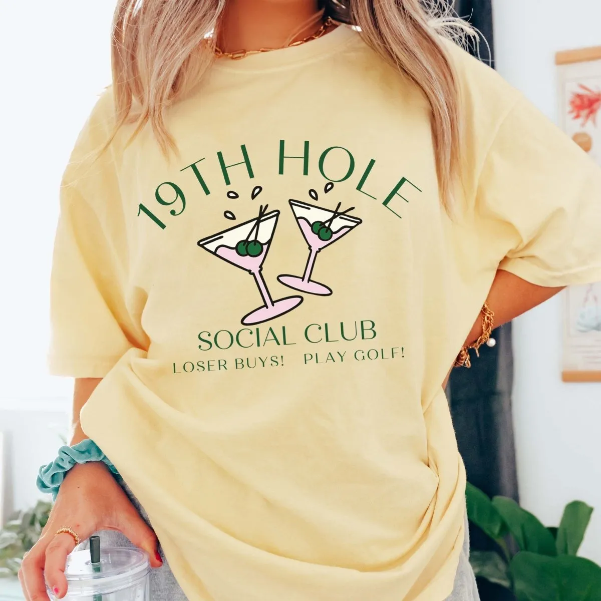 19th Hole Social Club Comfort Color Graphic Tee