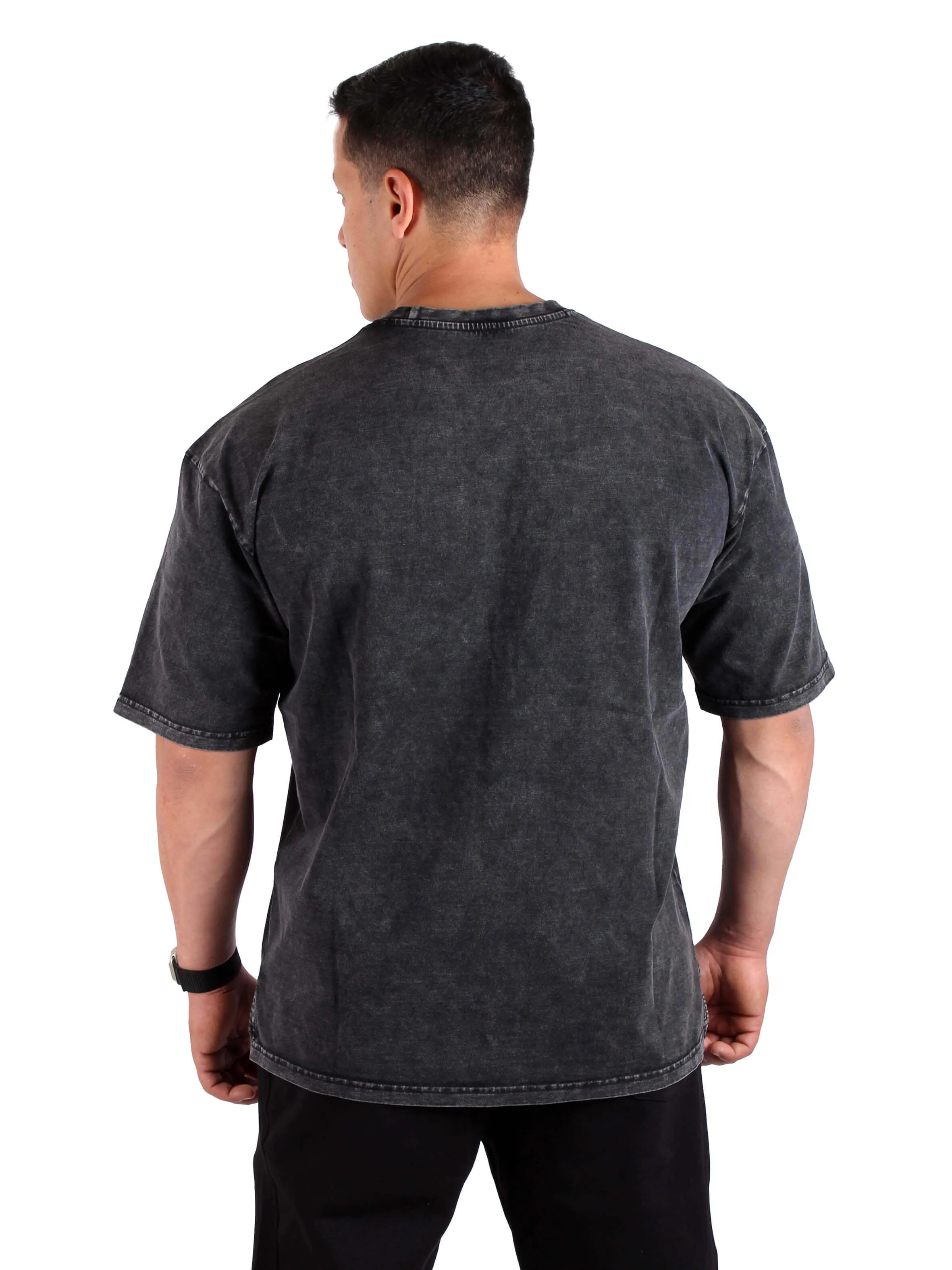 Acid Washed Oversized T-Shirt Men - Black