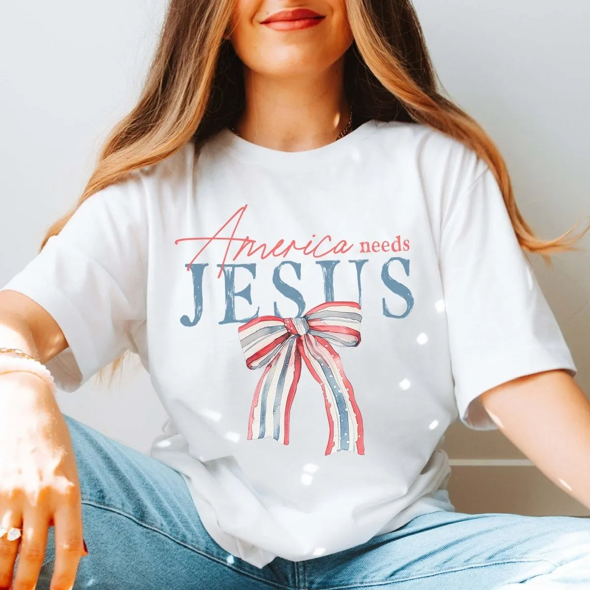 America Needs Jesus Comfort Color Tee