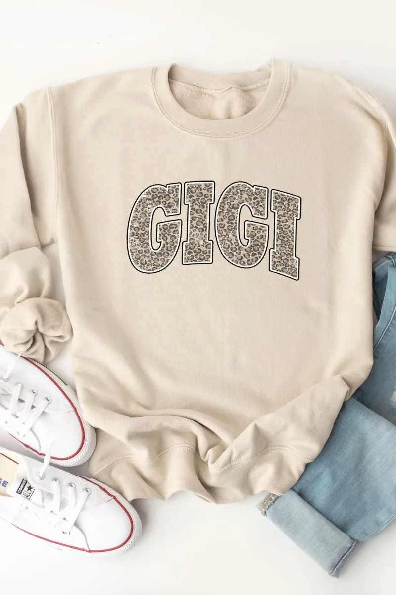 Arched Gigi Leopard Heavy-weight Crew Sweatshirt