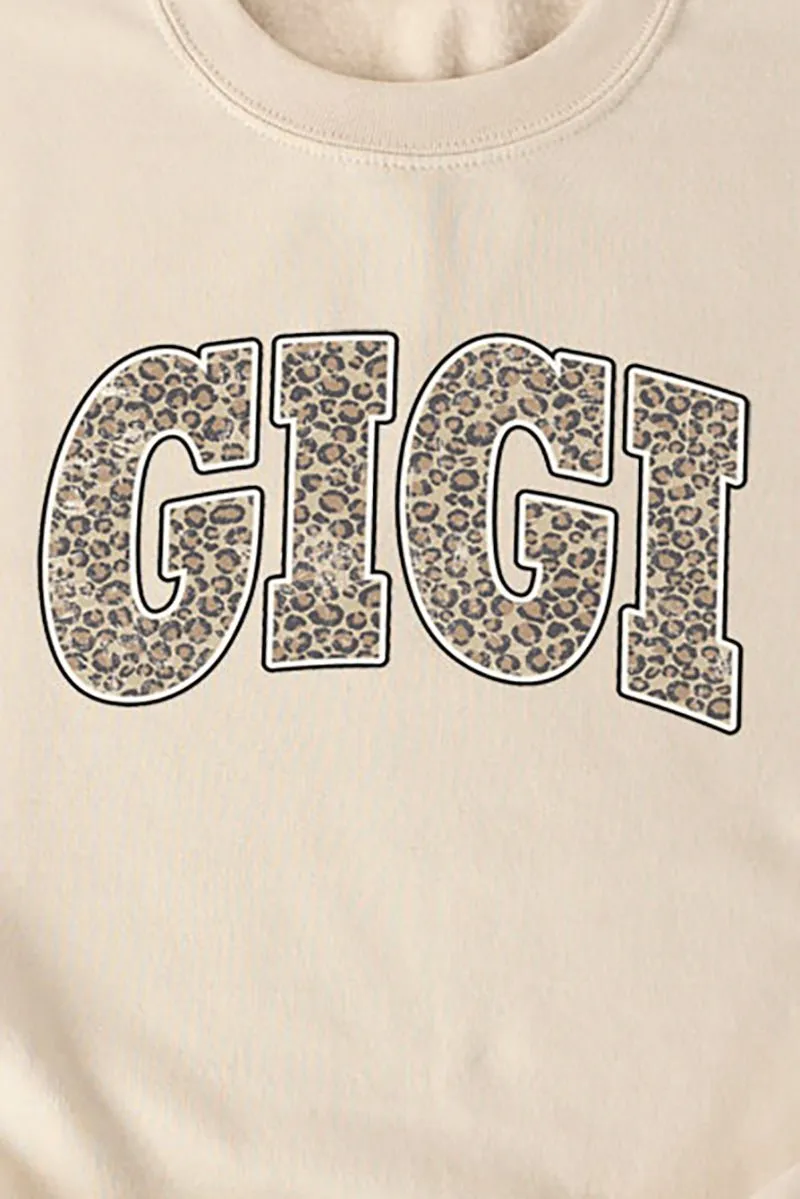 Arched Gigi Leopard Heavy-weight Crew Sweatshirt