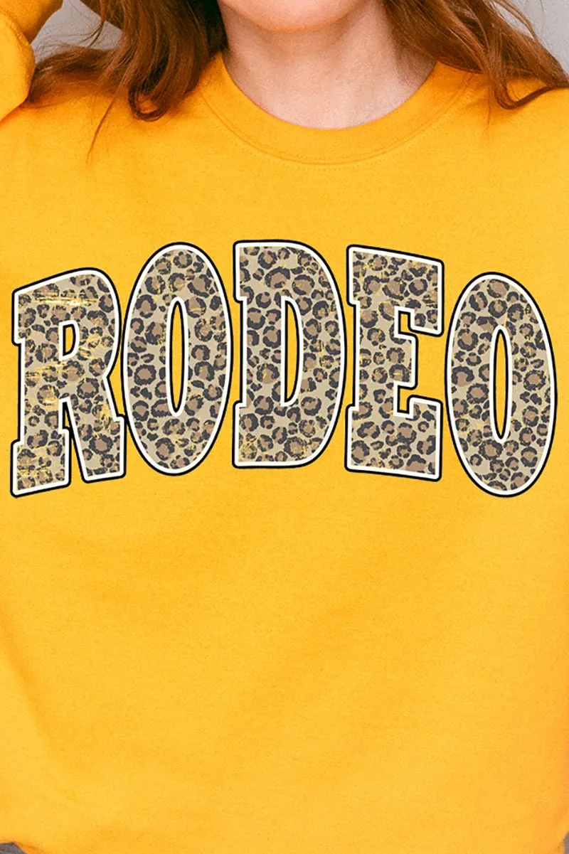 Arched Rodeo Leopard Heavy-weight Crew Sweatshirt