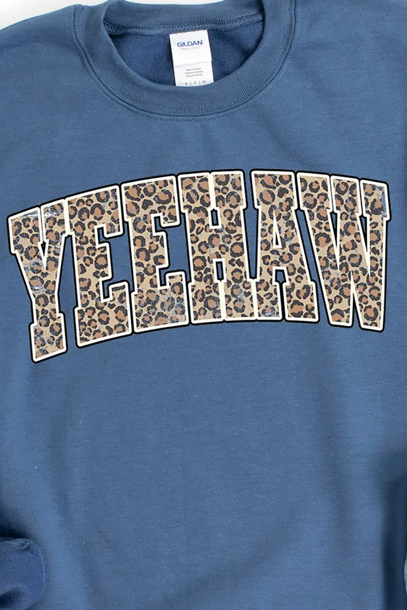 Arched Yeehaw Leopard Heavy-weight Crew Sweatshirt