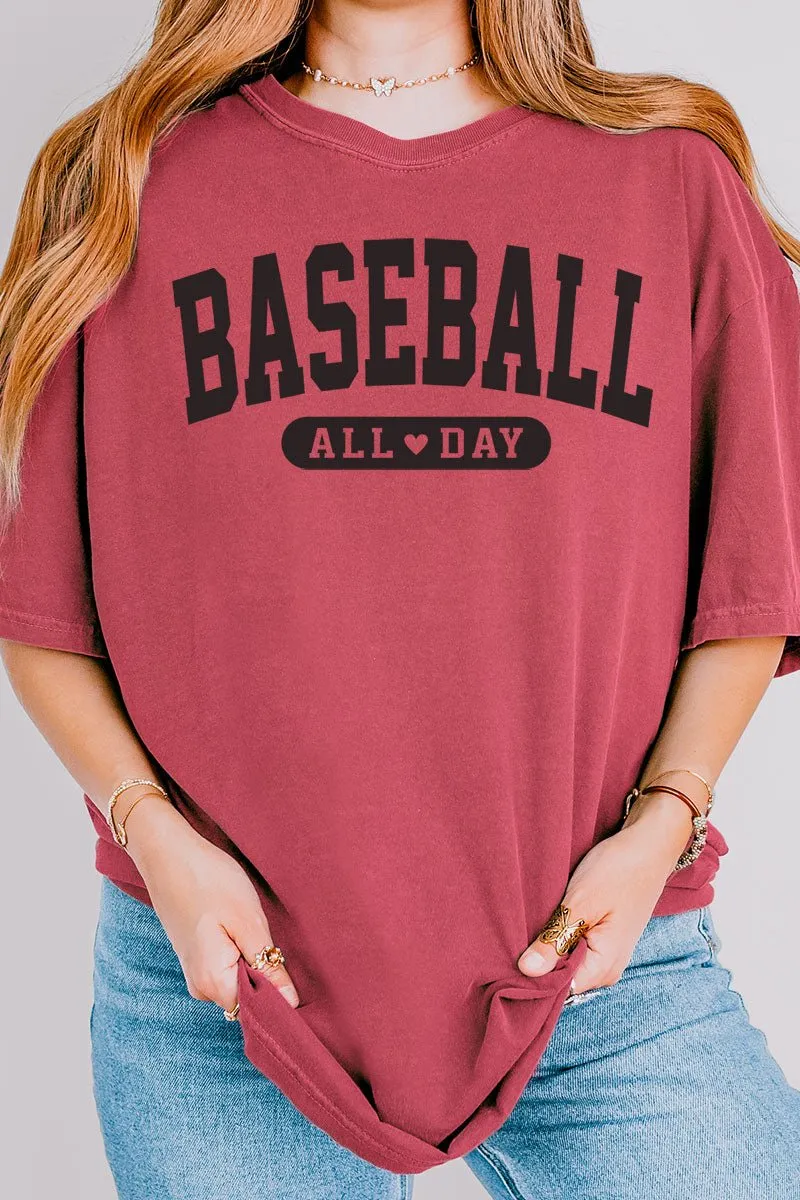 Baseball All Day Comfort Colors Adult Ring-Spun Cotton Tee