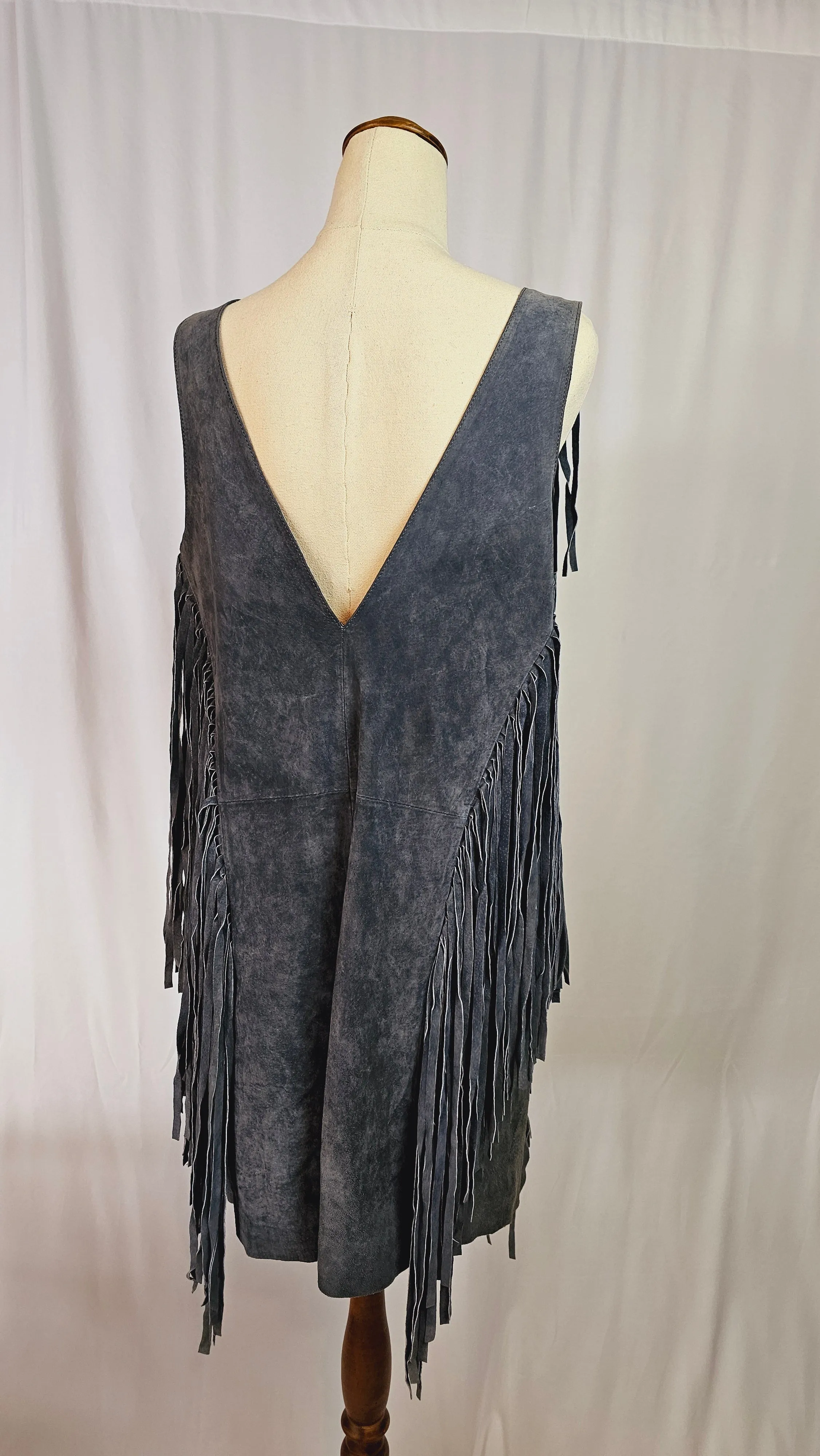 Blue Suede Fringe dress size 12