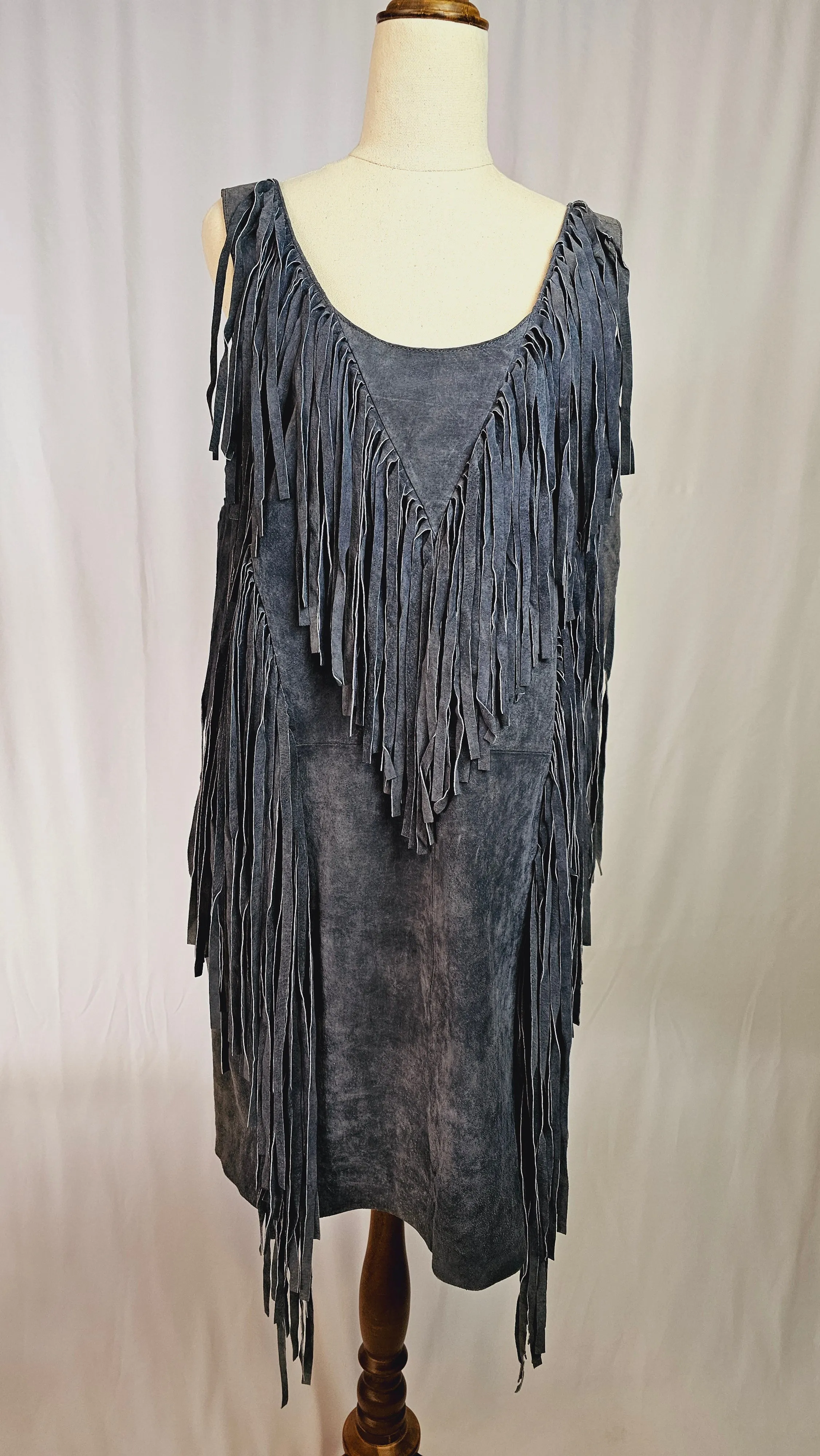 Blue Suede Fringe dress size 12