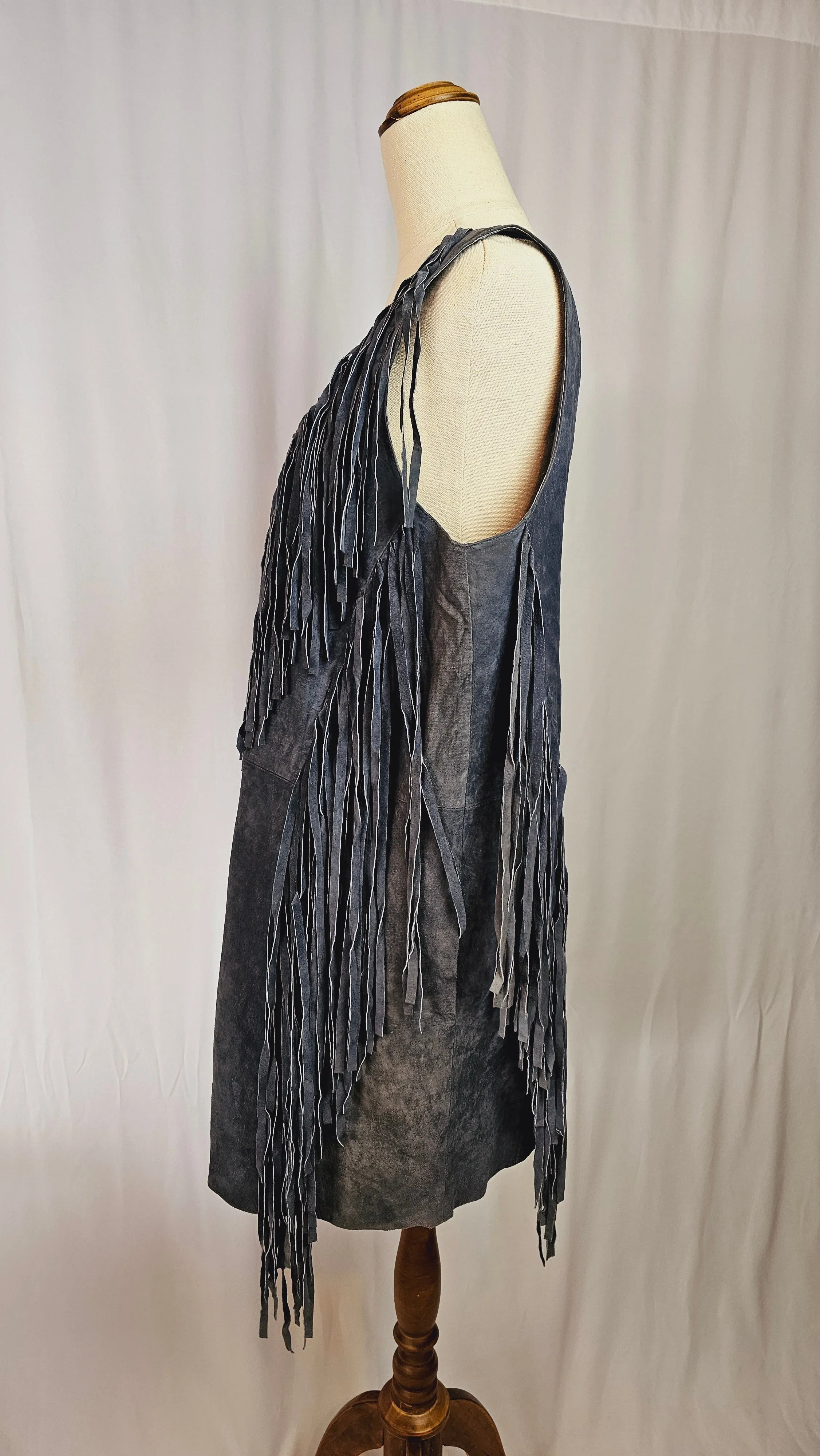 Blue Suede Fringe dress size 12