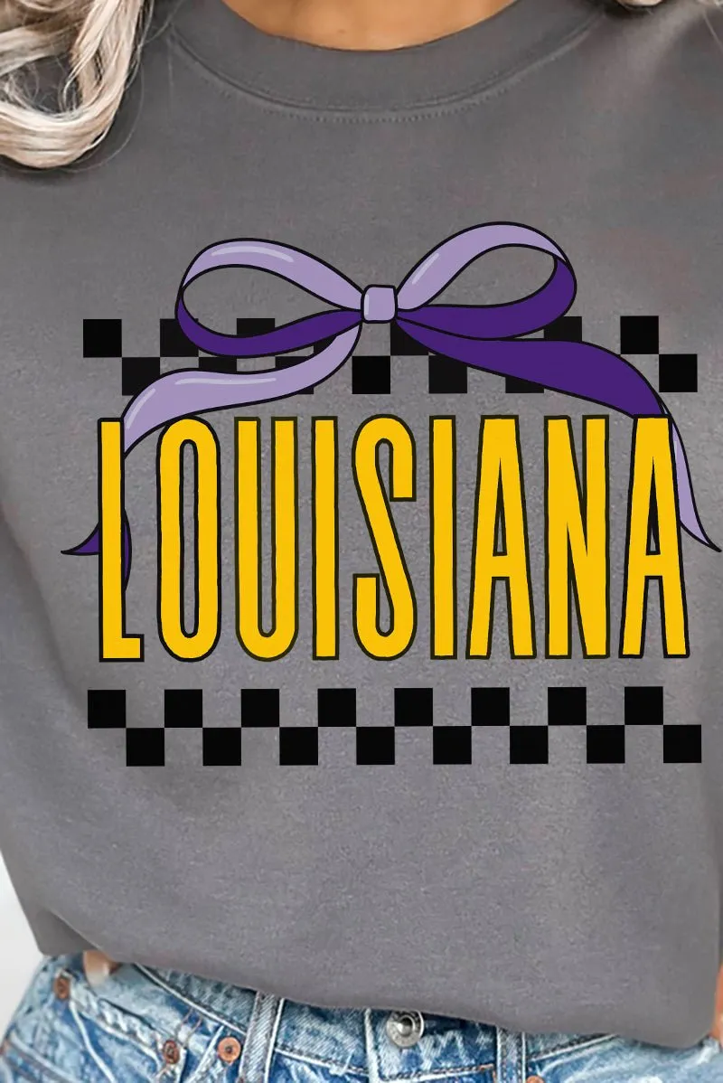 Bow Louisiana Check Heavy-weight Crew Sweatshirt