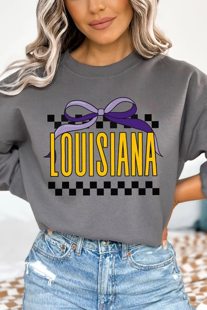 Bow Louisiana Check Heavy-weight Crew Sweatshirt