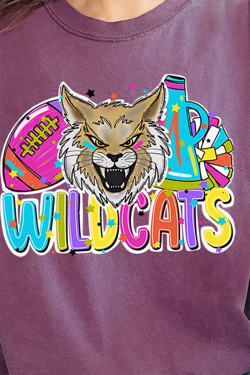 Bright Wildcats Colorful Comfort Colors Adult Ring-Spun Cotton Tee