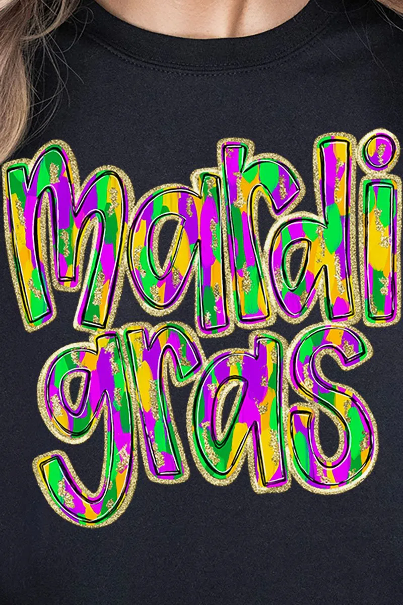 Brushed Mardi Gras Heavy-weight Crew Sweatshirt