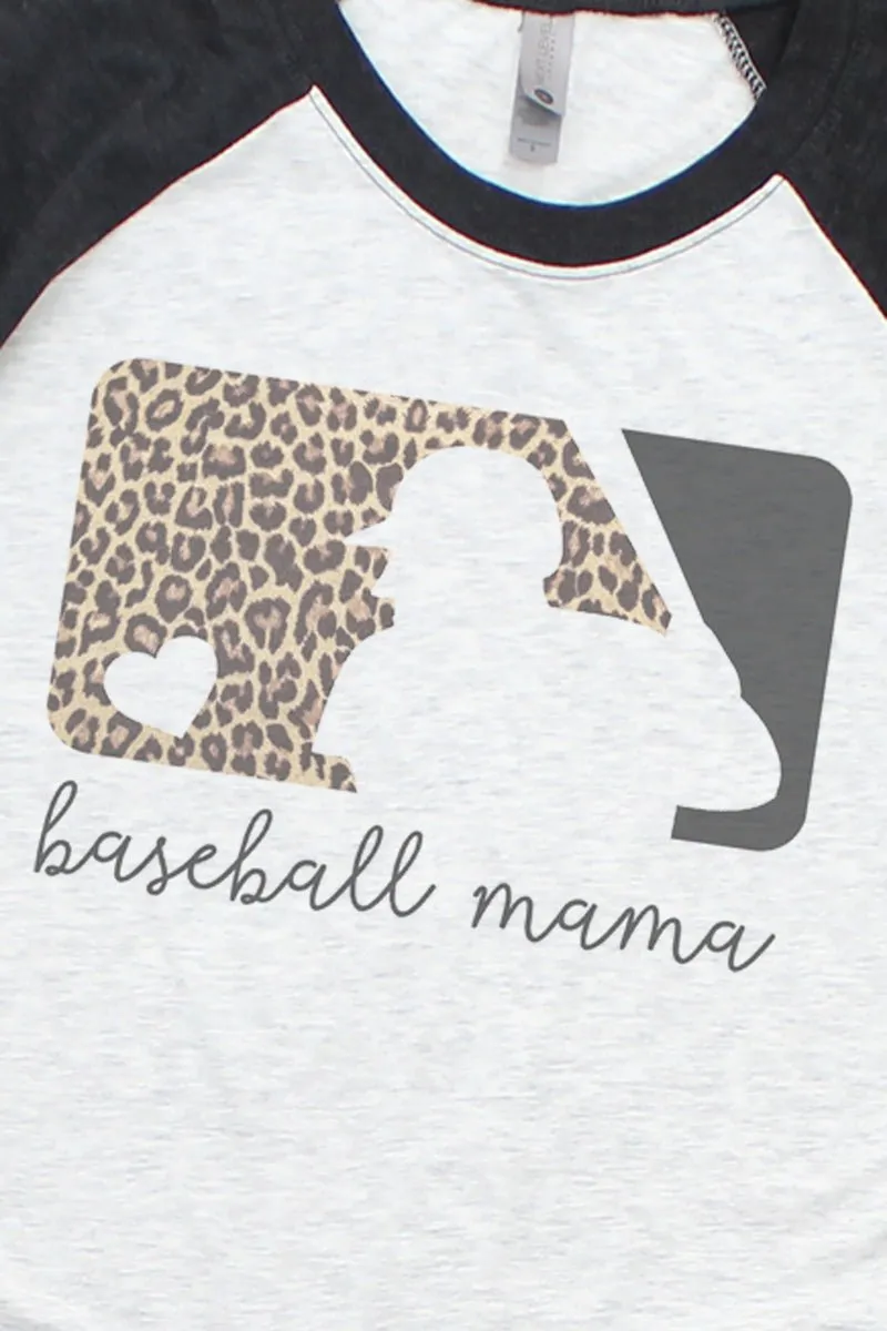 Cheetah Baseball Mama Tri-Blend Unisex 3/4 Raglan