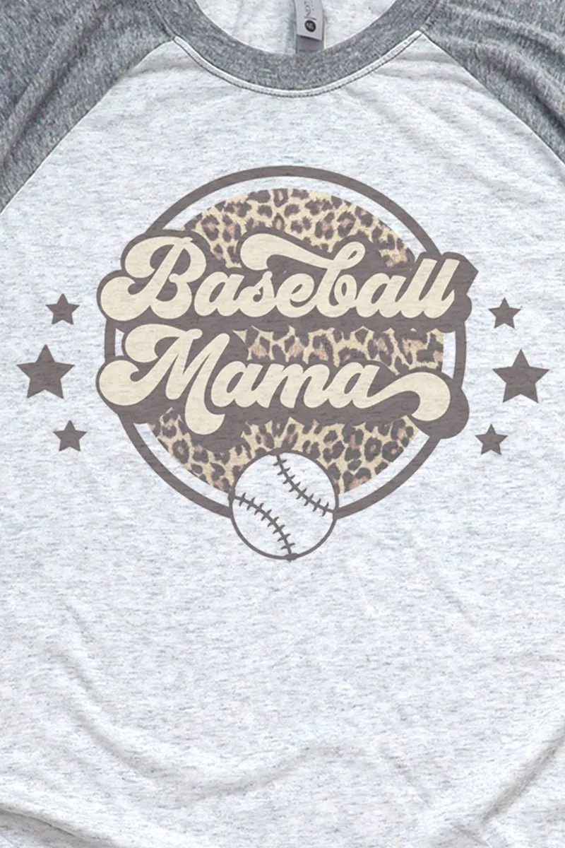 Cheetah Stars Baseball Mama Tri-Blend Unisex 3/4 Raglan