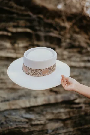 Cleo Wool Felt Hat, Ivory