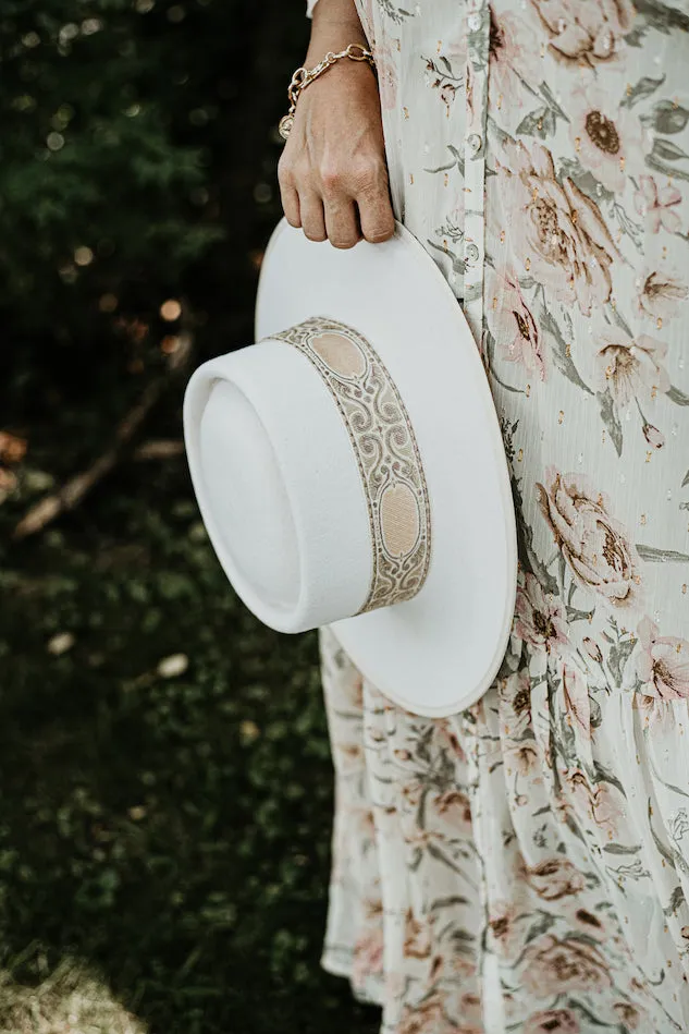 Cleo Wool Felt Hat, Ivory