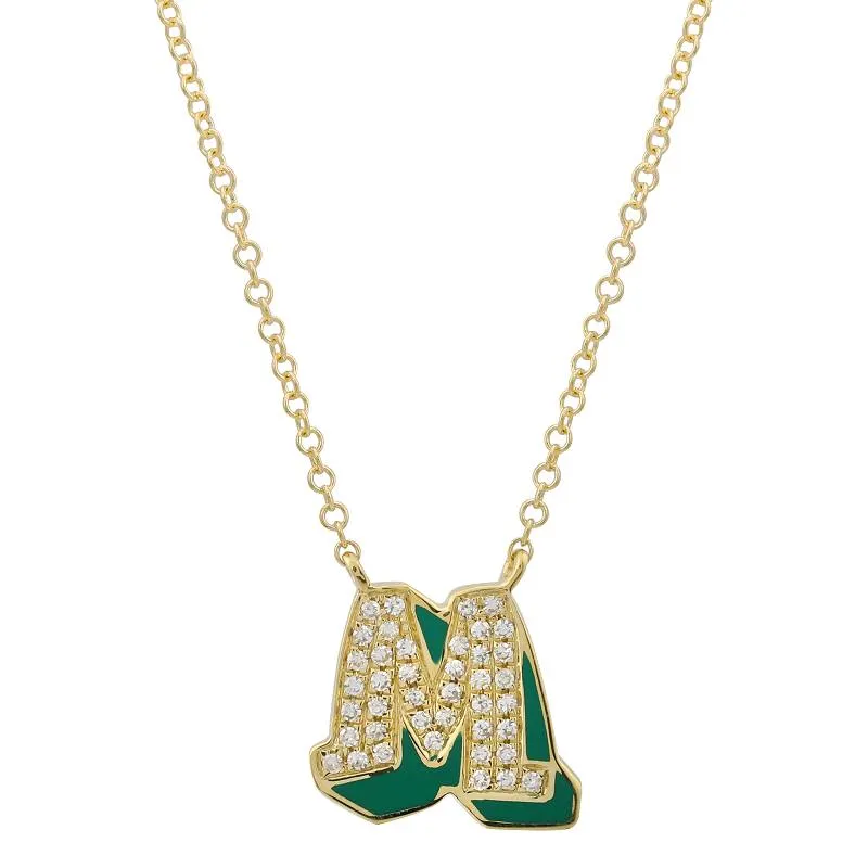 Color Graffiti Initial Necklace