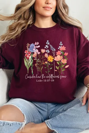 Consider How The Wildflowers Grow Heavy-weight Crew Sweatshirt