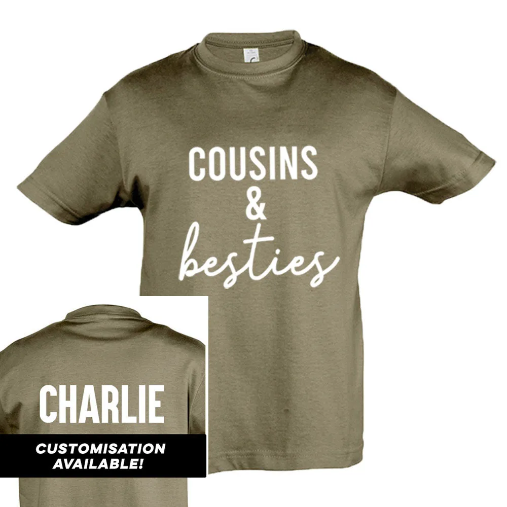 Cousins & Besties Matching Army Green Tees (MRK X)