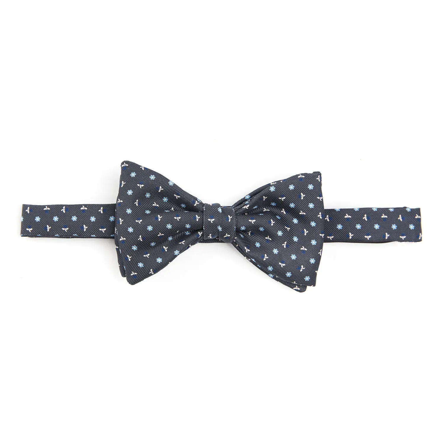 DARK GREY PRE-KNOTTED SILK BOWTIE