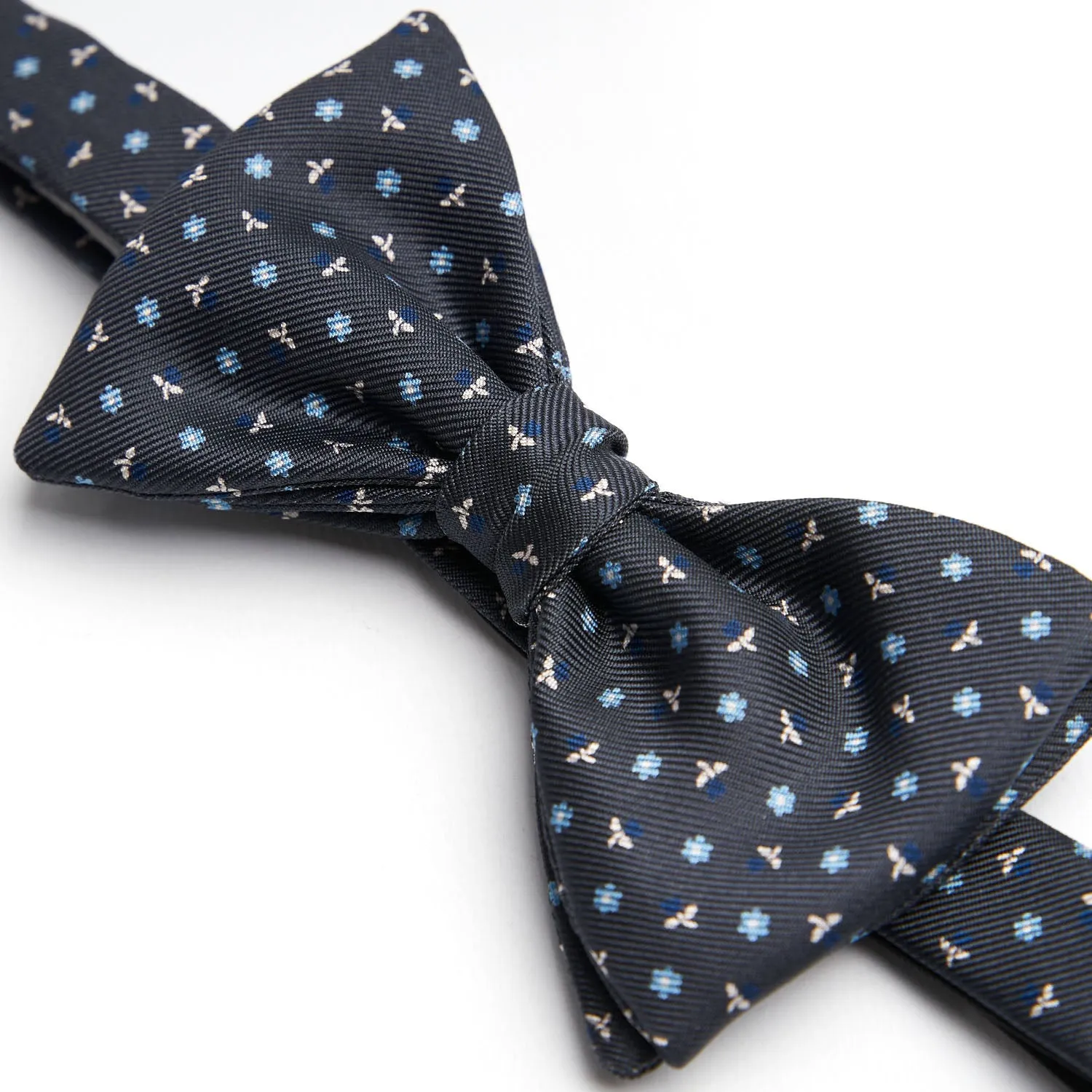 DARK GREY PRE-KNOTTED SILK BOWTIE