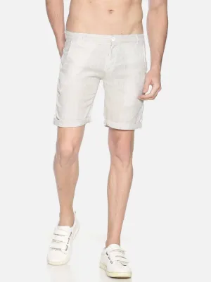 Ecentric Beige Colour Slim Fit Hemp Shorts