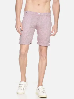 Ecentric Maroon Colour Slim Fit Hemp Shorts