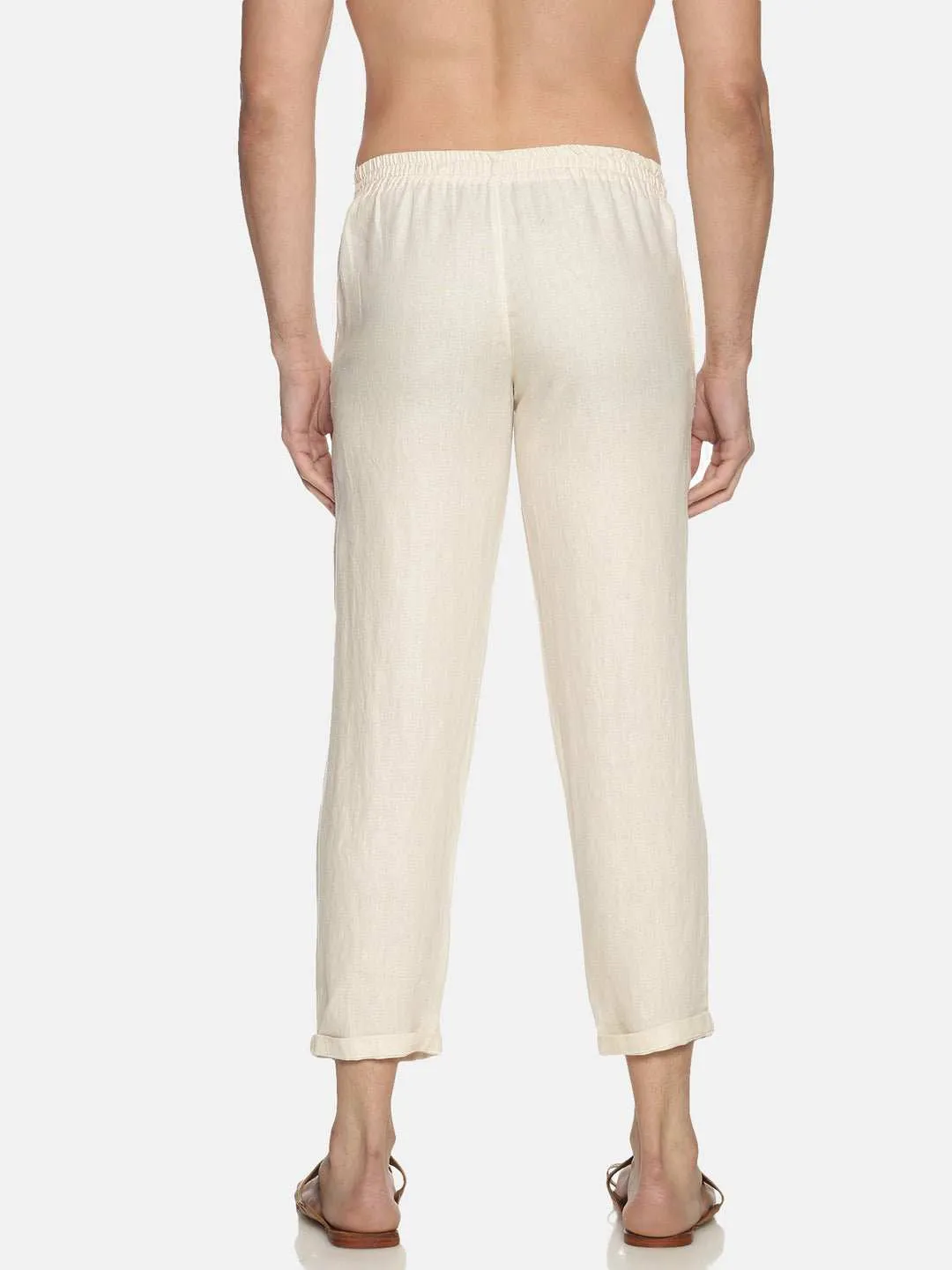 Ecentric Men's Off White Colour Solid Lounge Pant