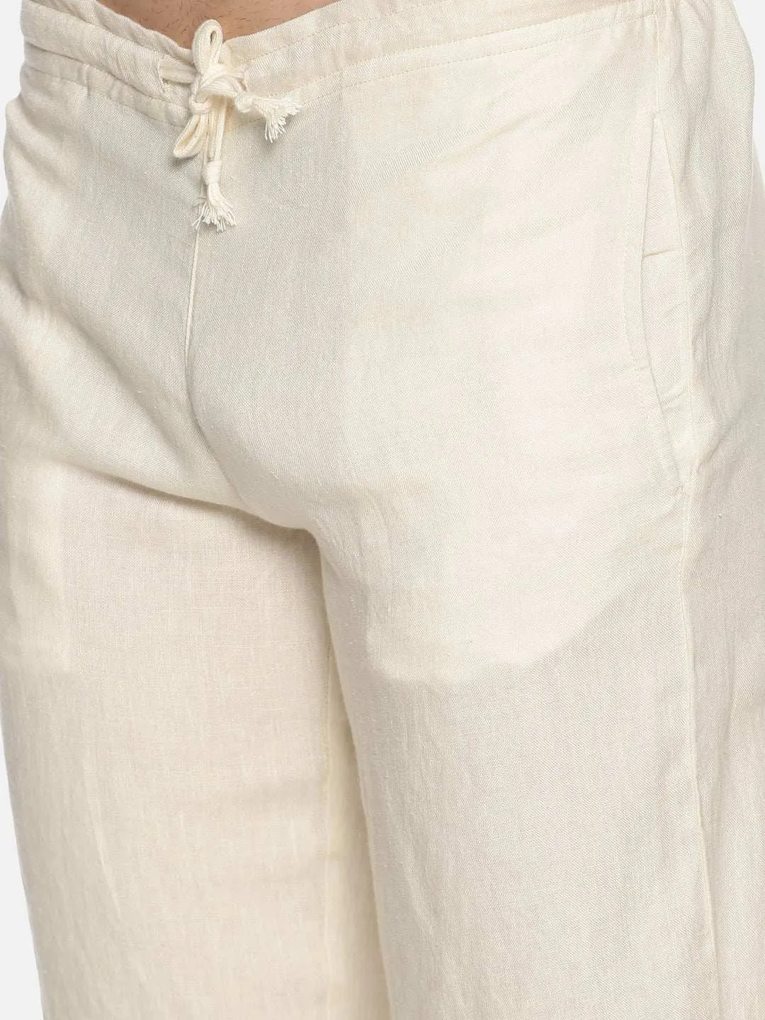 Ecentric Men's Off White Colour Solid Lounge Pant