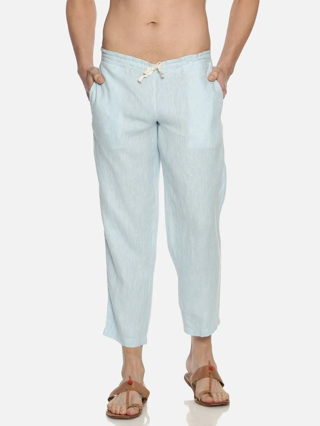 Ecentric Men's Sky Blue Colour Solid Lounge Pant