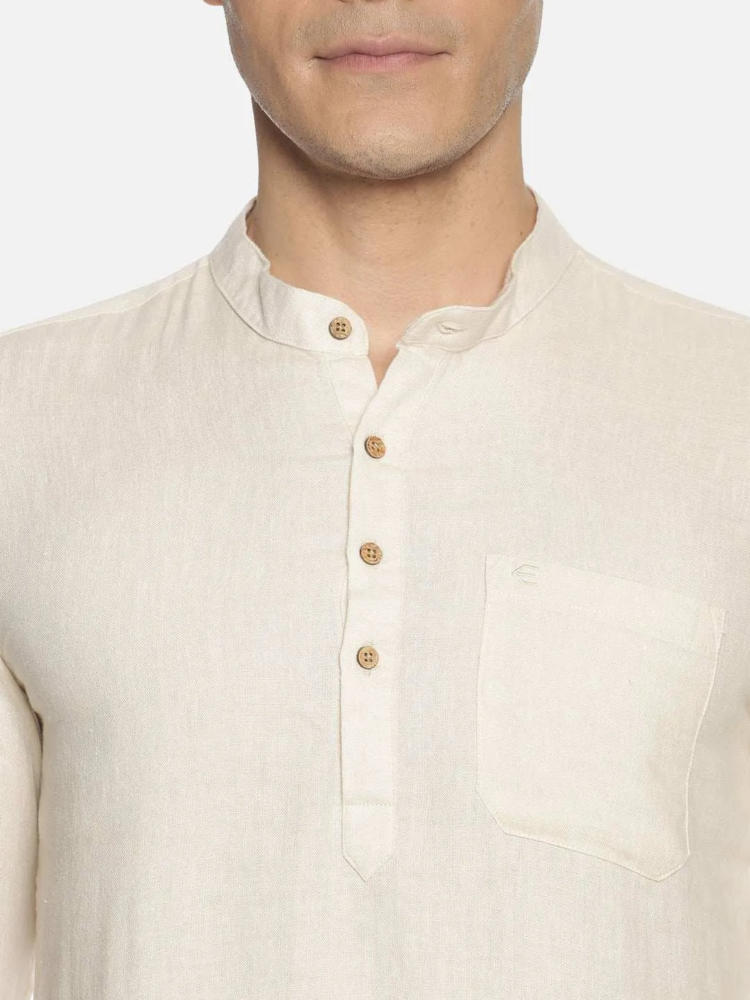 Ecentric Off White Colour Hemp Short Kurta