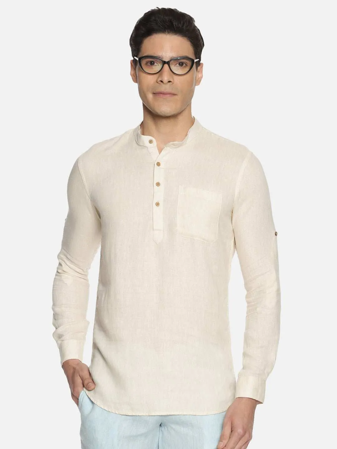 Ecentric Off White Colour Hemp Short Kurta