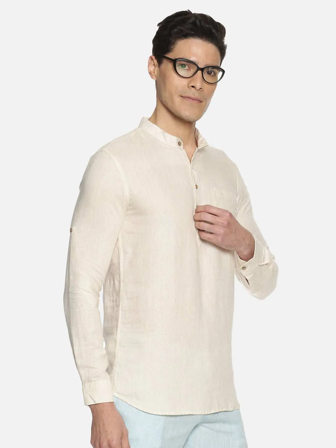 Ecentric Off White Colour Hemp Short Kurta