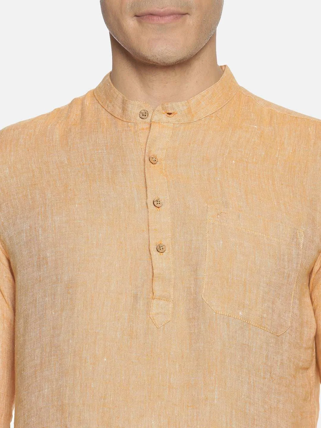 Ecentric Orange Colour Hemp Short Kurta