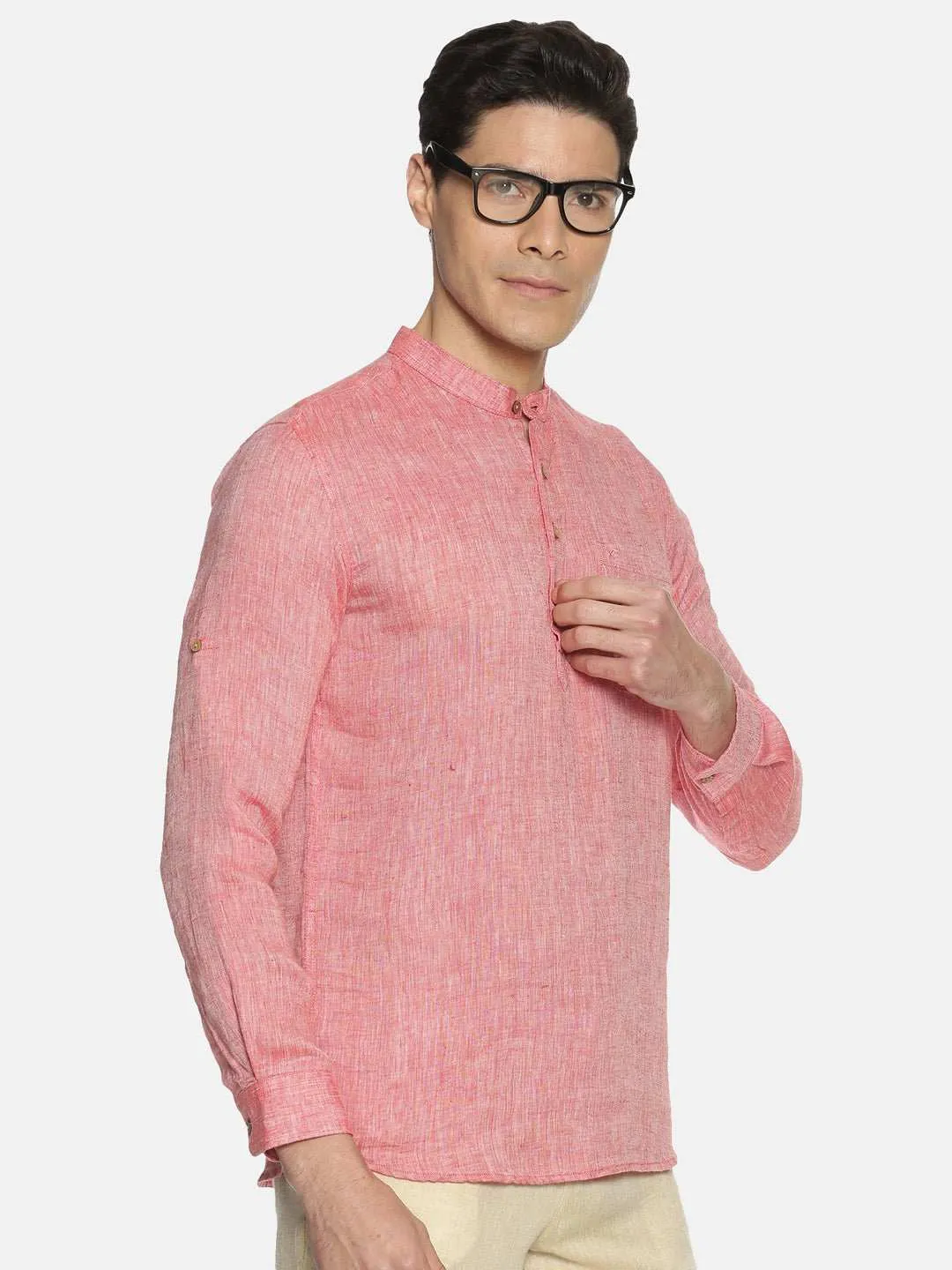 Ecentric Red Colour Hemp Short Kurta