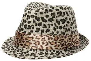 Fedora -- Stingee Paper -- Khaki Leopard