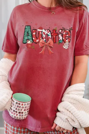 Festive Christmas Auntie Comfort Colors Adult Ring-Spun Cotton Tee