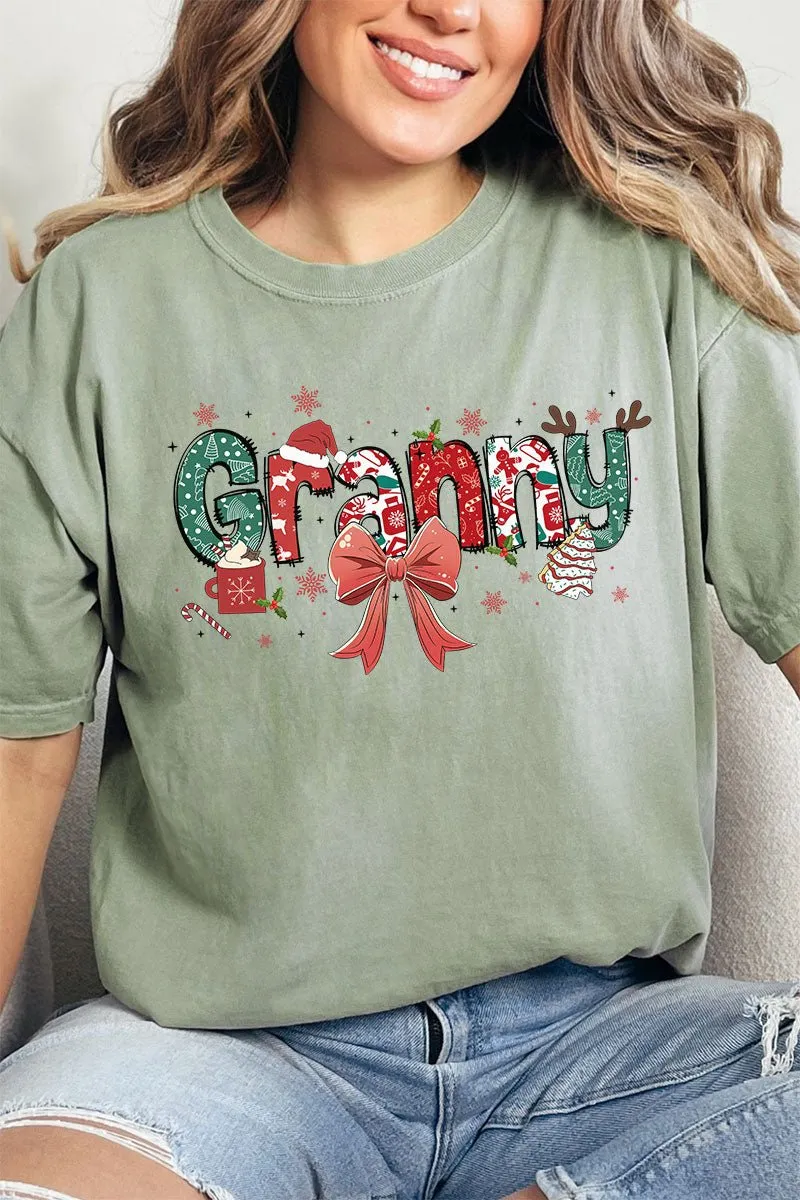 Festive Christmas Granny Comfort Colors Adult Ring-Spun Cotton Tee