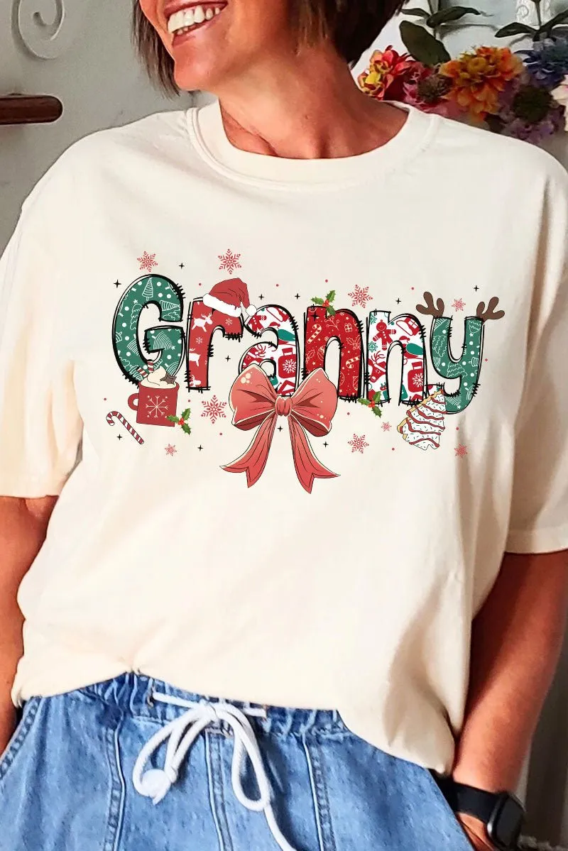 Festive Christmas Granny Comfort Colors Adult Ring-Spun Cotton Tee