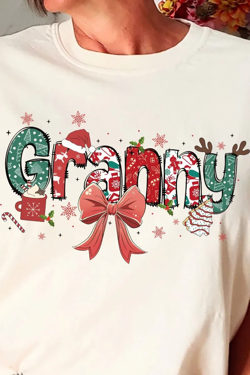 Festive Christmas Granny Comfort Colors Adult Ring-Spun Cotton Tee