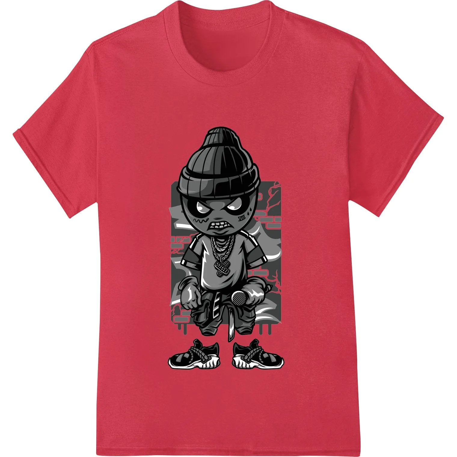 Fierce Graffiti Cartoon Character - Edgy DTF Print