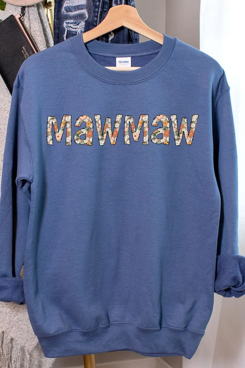 Floral Boho MawMaw Heavy-weight Crew Sweatshirt