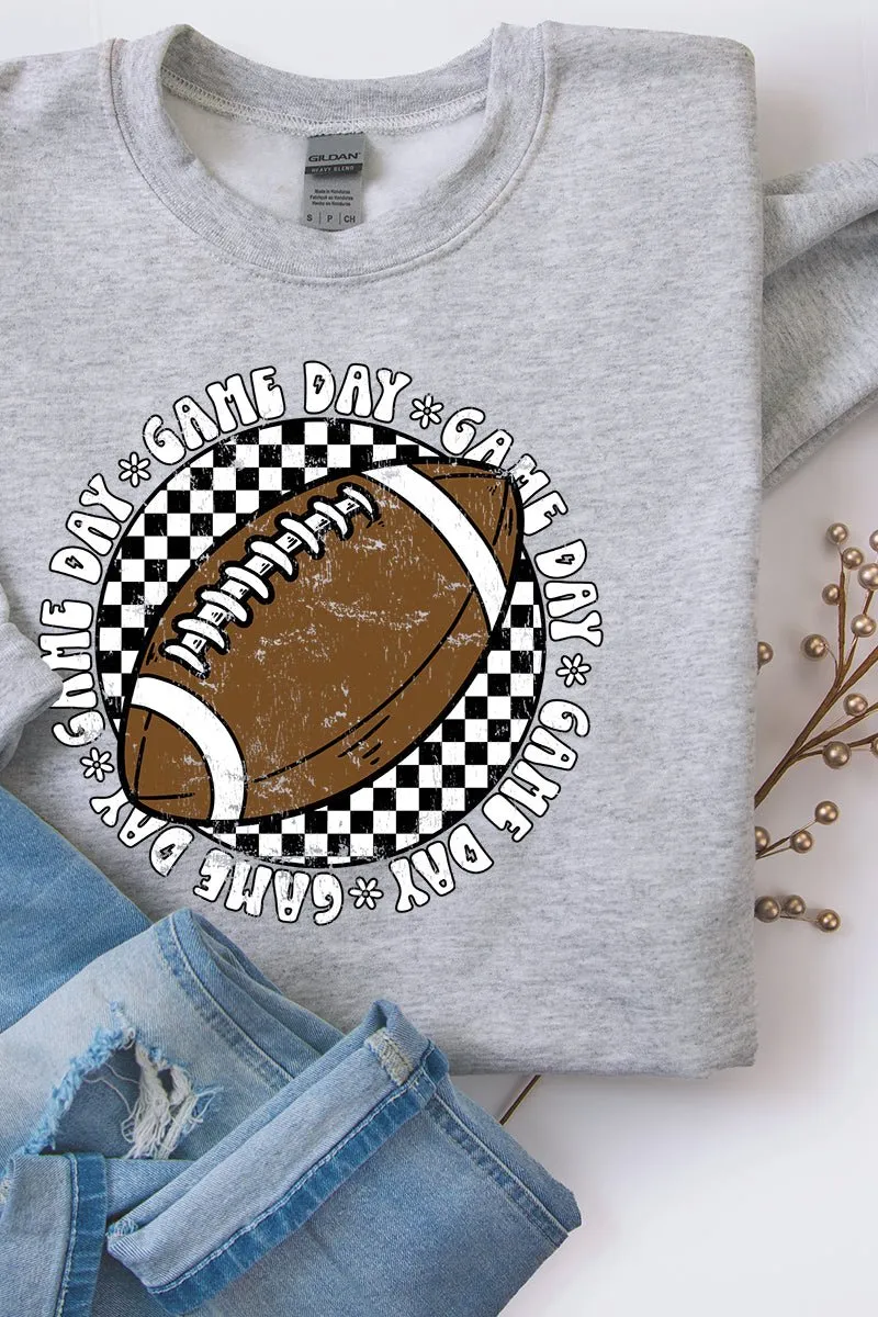 Football Retro Circle Game Day Heavy-weight Crew Sweatshirt