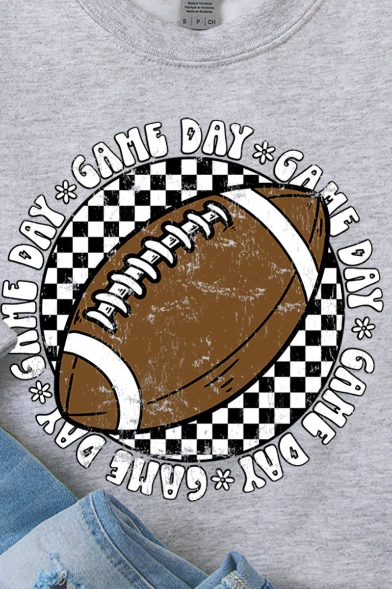 Football Retro Circle Game Day Heavy-weight Crew Sweatshirt