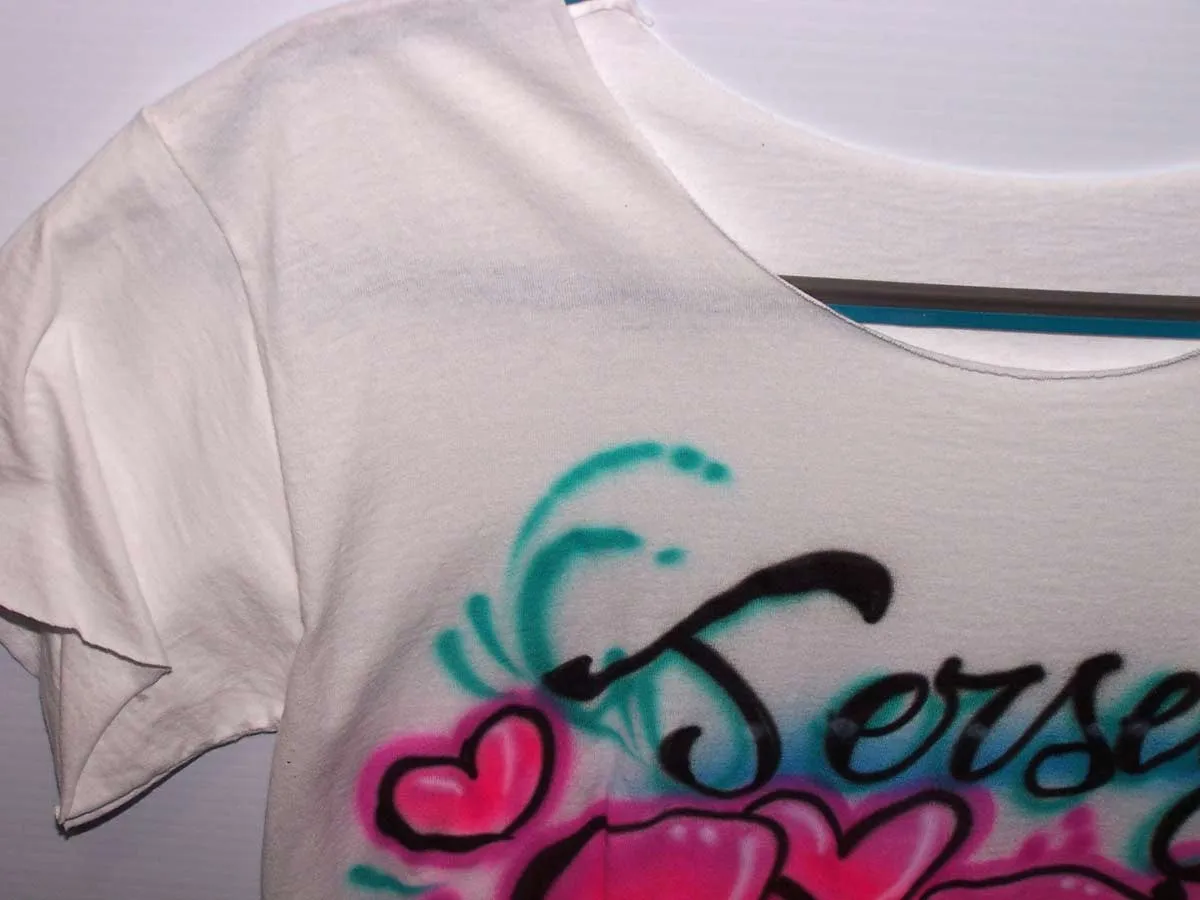 Fringe Cut Airbrushed Dance/Gymnast T-Shirt