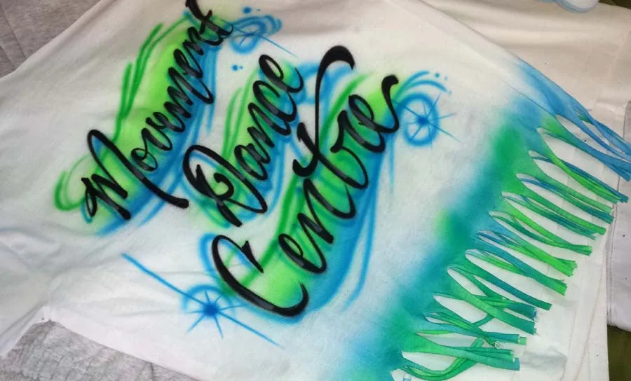 Fringe Cut Airbrushed Dance/Gymnast T-Shirt