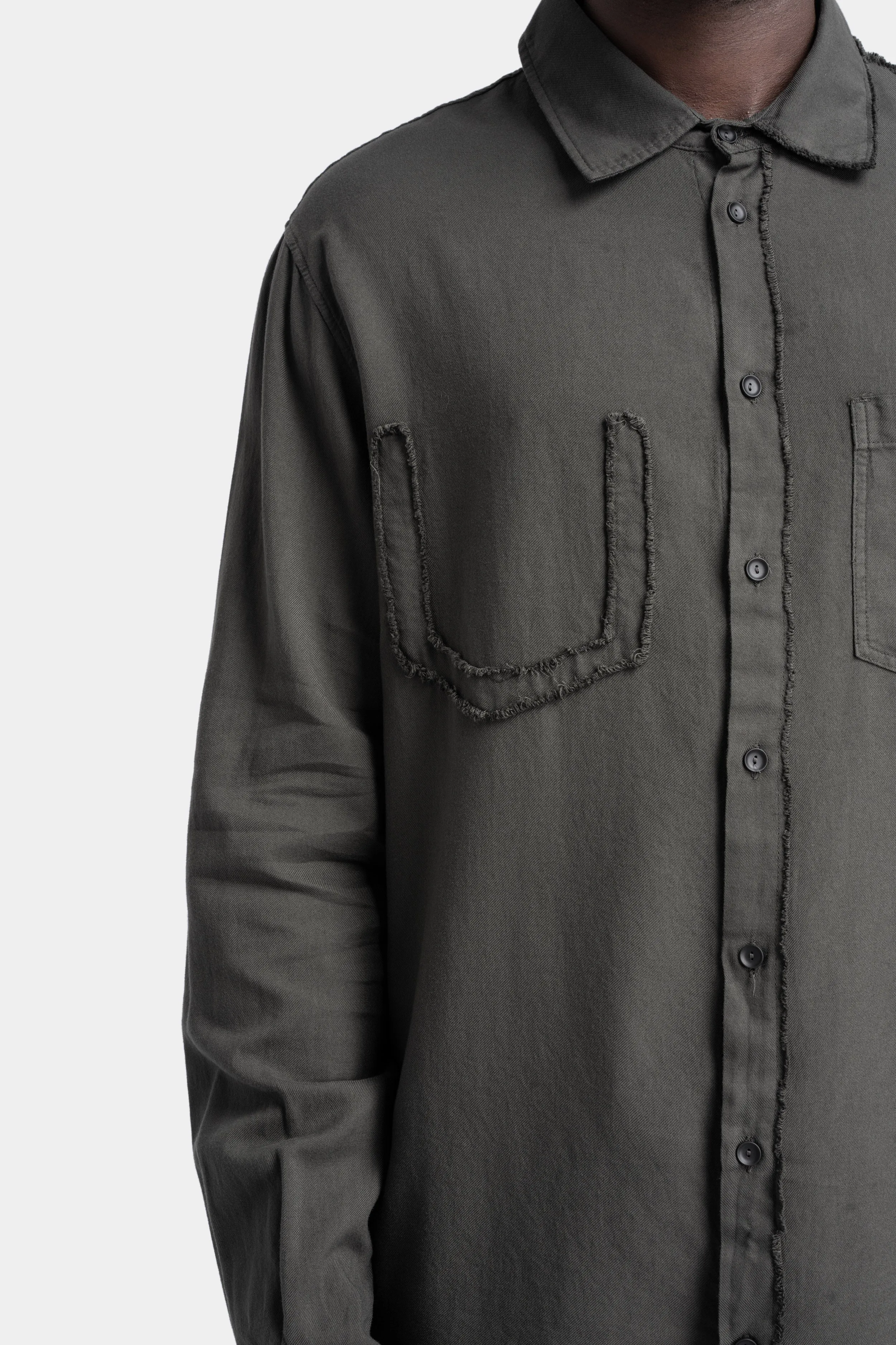 Fringe detail shirt, Smoke brown