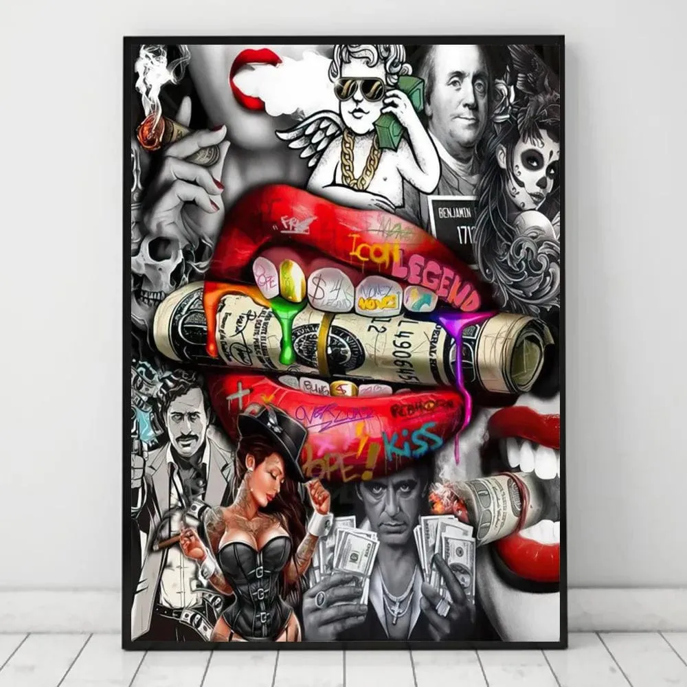 Gangster Street Pop Art Graffiti Abstract Canvas Artwork Prints