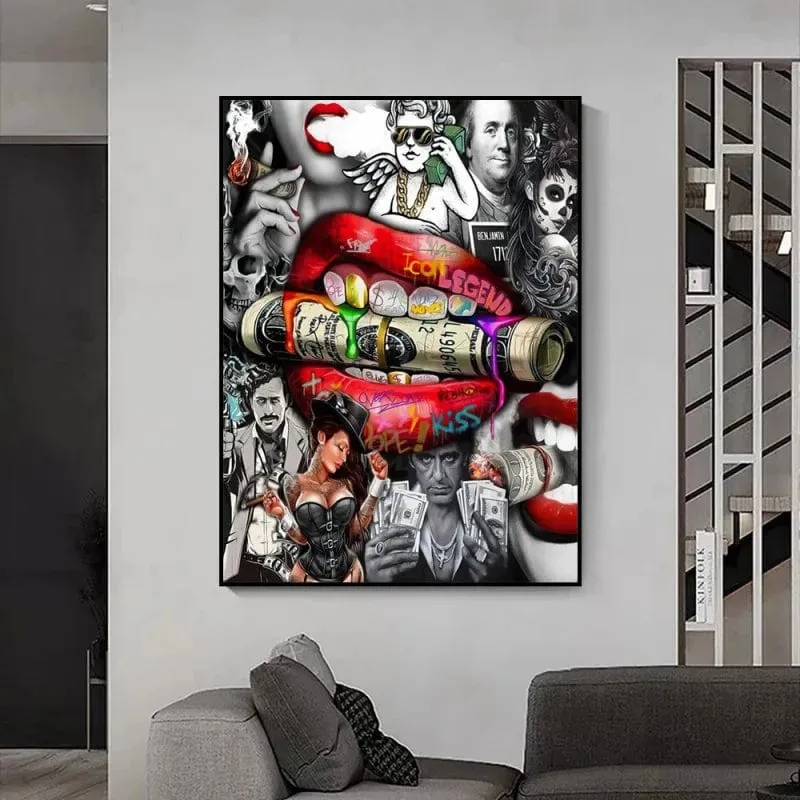 Gangster Street Pop Art Graffiti Abstract Canvas Artwork Prints