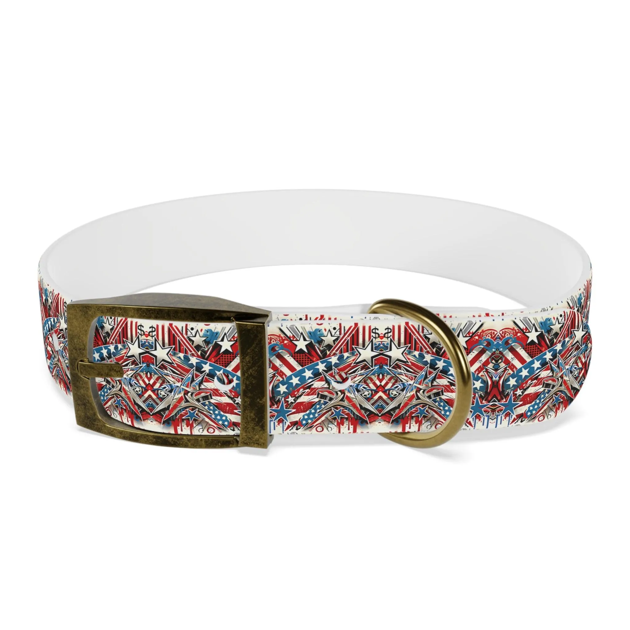 Graffiti Art Americana Dog Collar