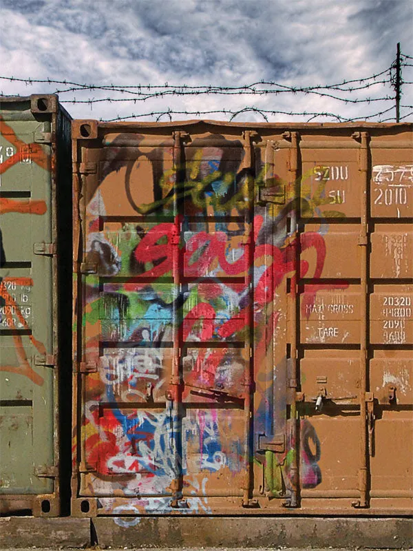 Graffiti Shipping Container Photography Backdrop